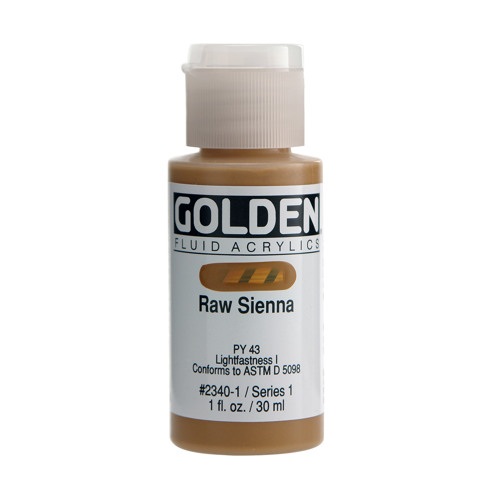 Golden Fluid Acrylics, 1 oz. Bottles, Raw Sienna