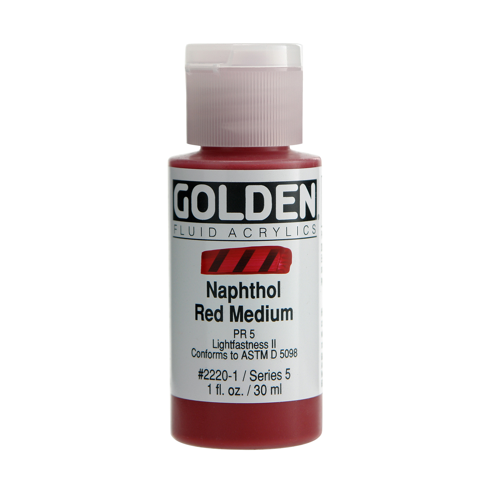 Golden Fluid Acrylics, 1 oz. Bottles, Naphthol Red Medium