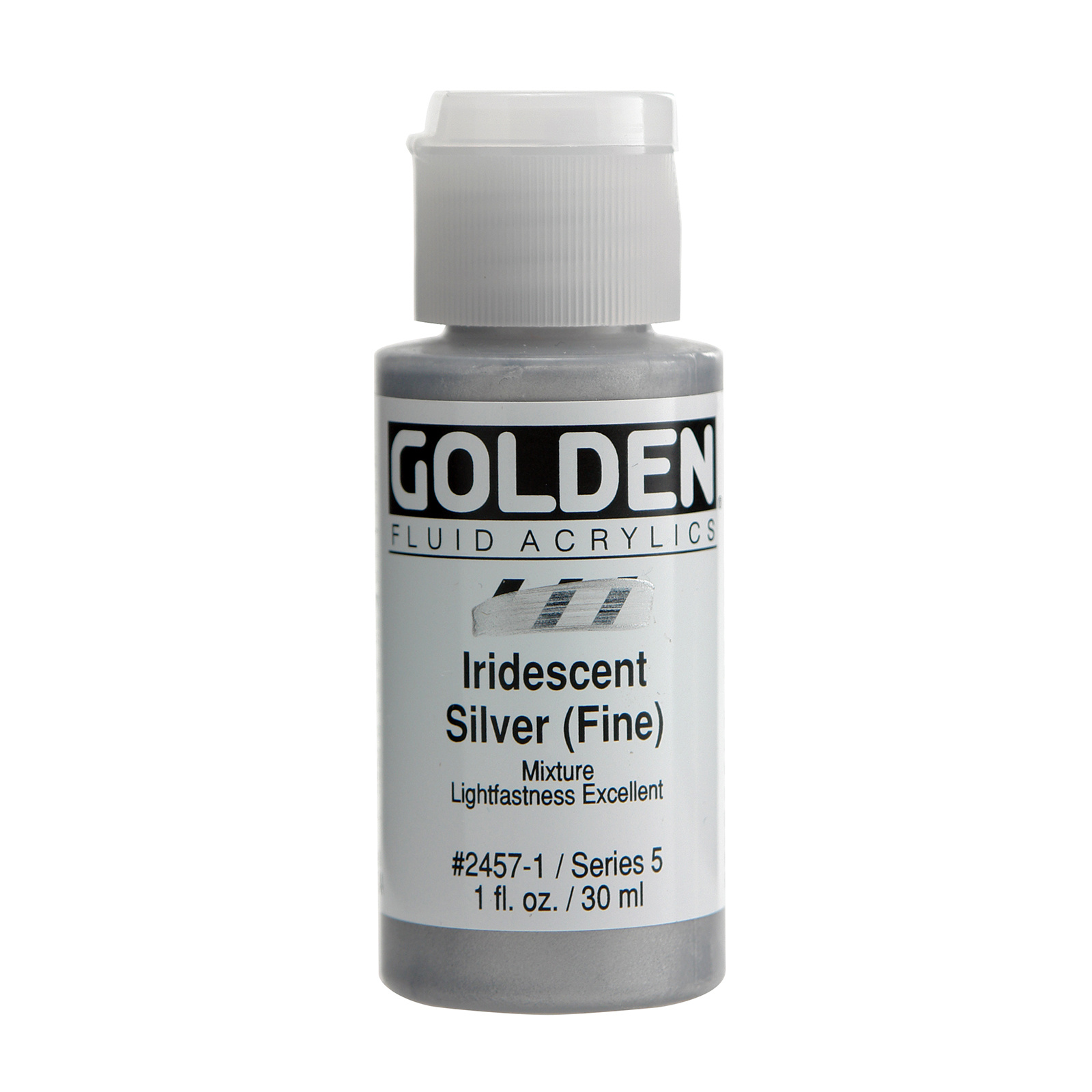 Golden Iridescent Fluid Acrylics, 1 oz., Iridescent Silver
