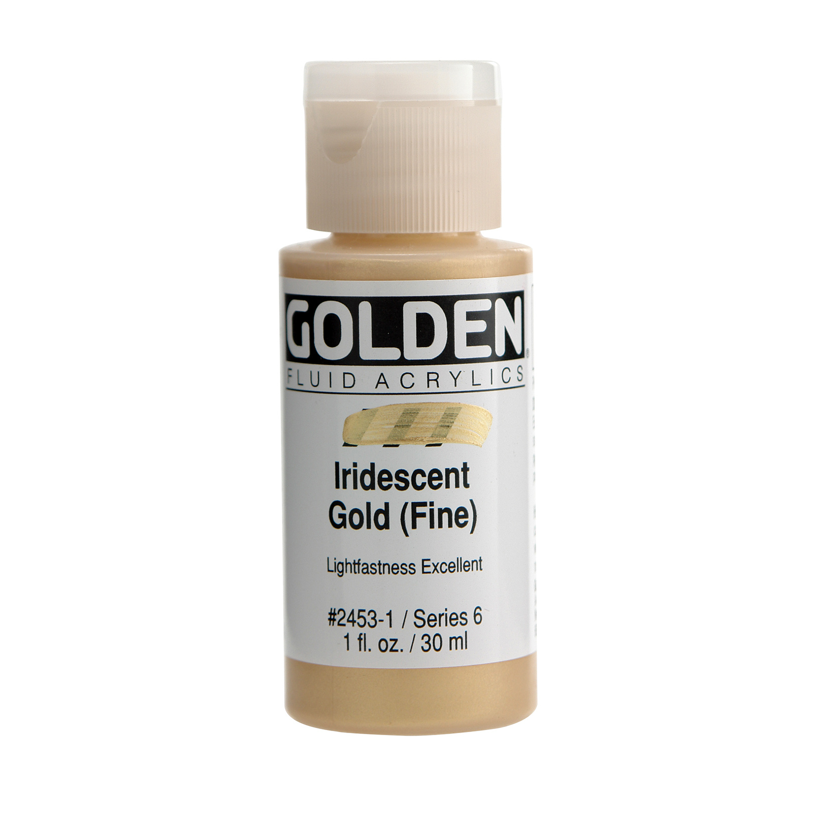 Golden Iridescent Fluid Acrylics, 1 oz., Iridescent Gold
