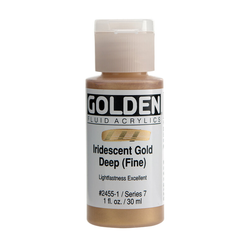 Golden Iridescent Fluid Acrylics, 1 oz., Iridescent Deep Gold