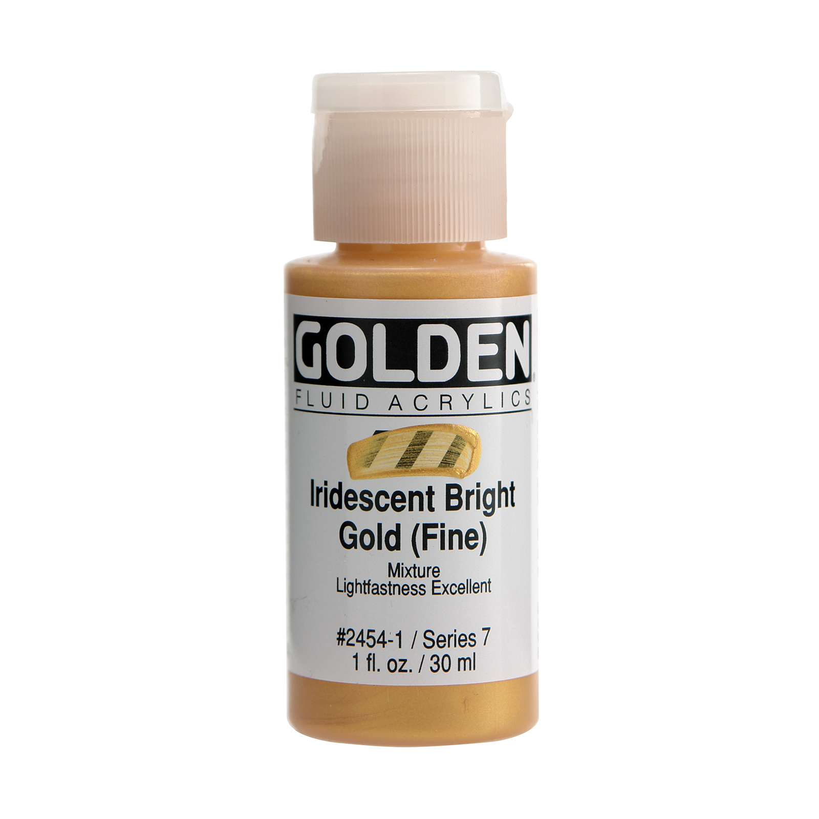 Golden Iridescent Fluid Acrylics, 1 oz., Iridescent Bright Gold