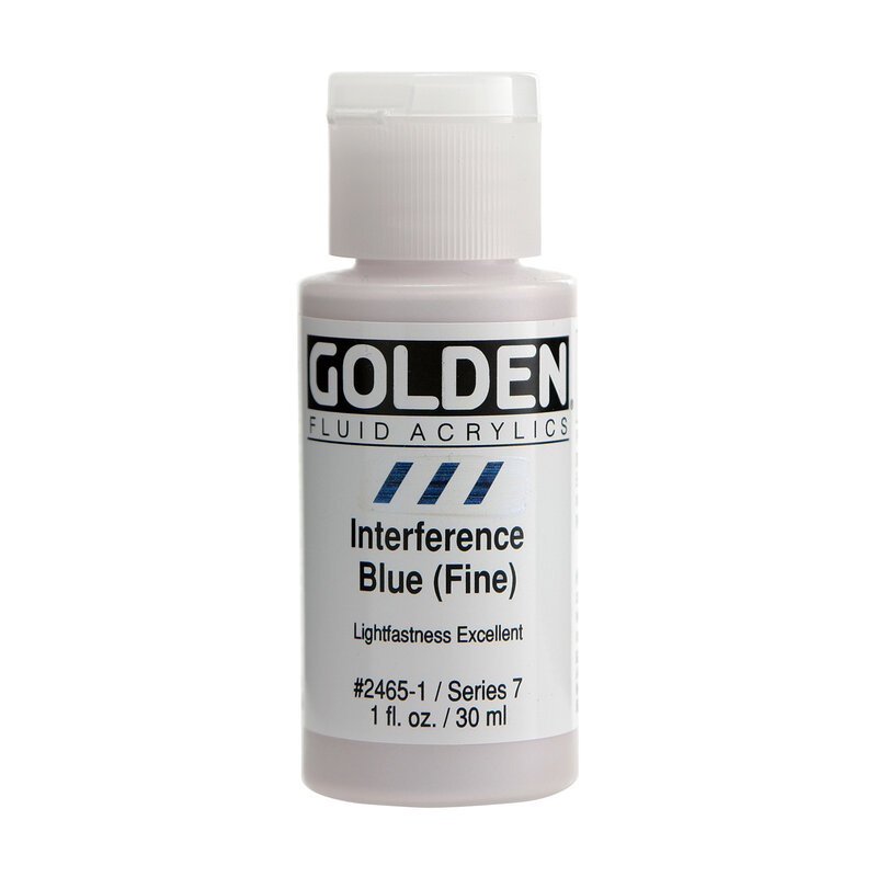 Golden Fluid Interference Colors, 1 oz. Bottles, Interference Blue (Fine)