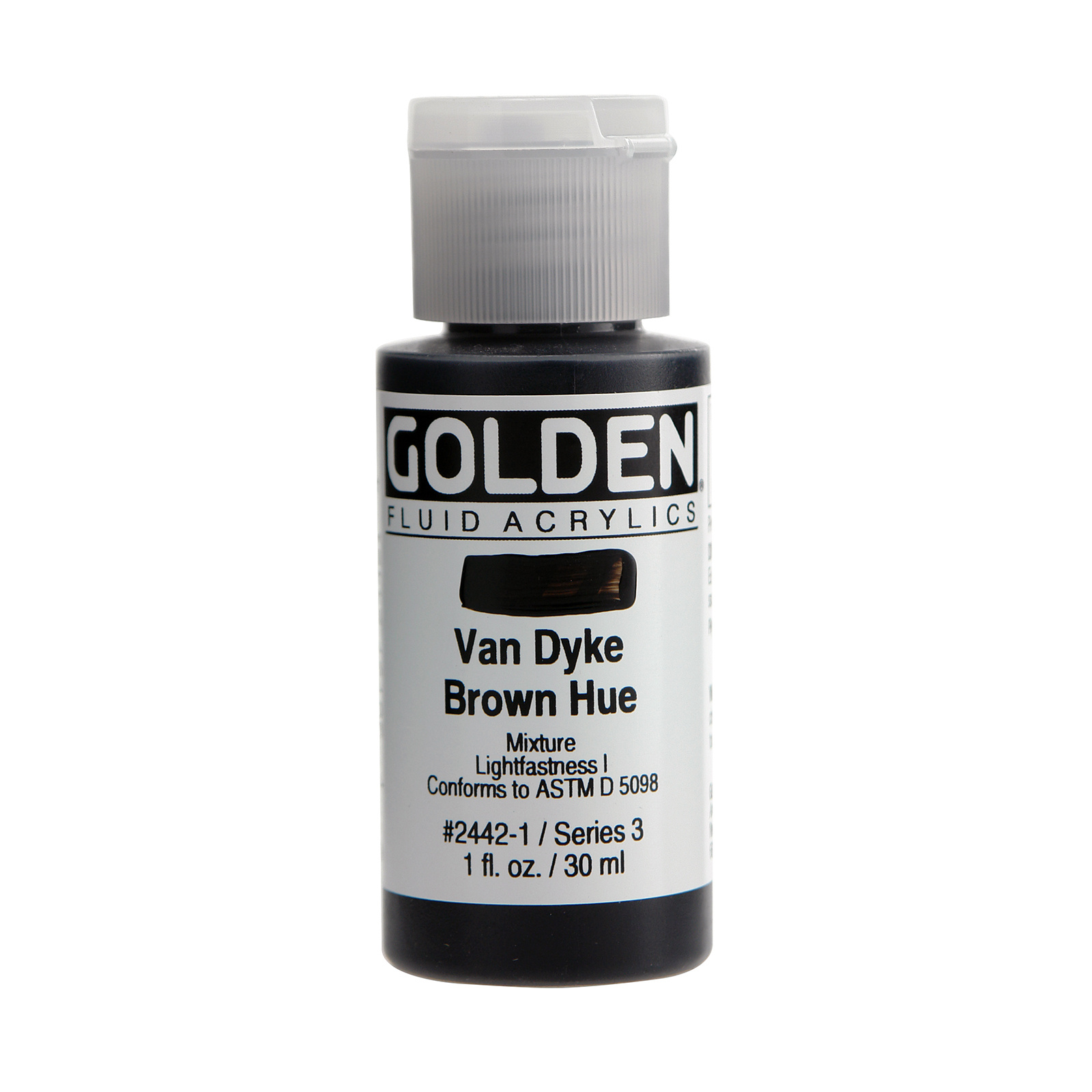 Golden Fluid Acrylics, 1 oz. Bottles, Van Dyke Brown