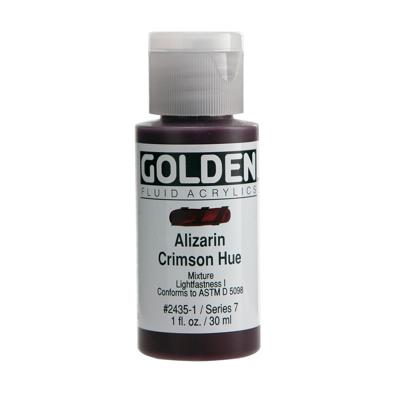 Golden Fluid Acrylics, 1 oz. Bottles, Alizarin Crimson Hue