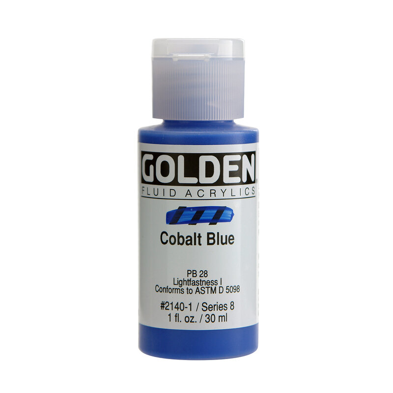 Golden Fluid Acrylics, 1 oz. Bottles, Cobalt Blue