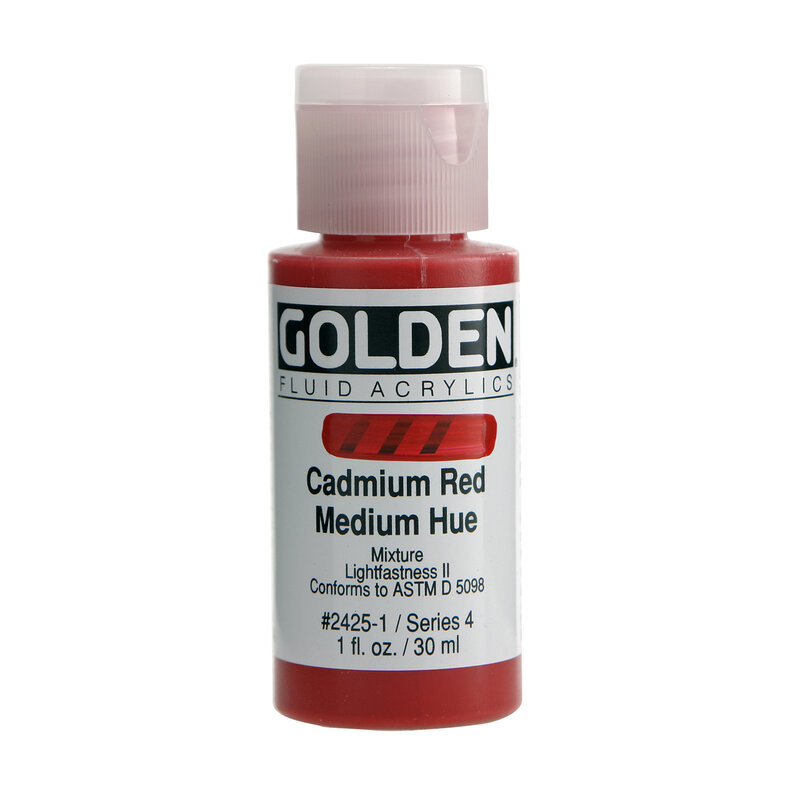 Golden Fluid Acrylics, 1 oz. Bottles, Cadmium Red Medium Hue