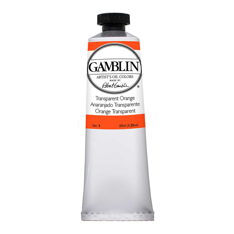 Gamblin Artist Grade Oil Colors, 37ml Studio Tubes, Transparent Orange