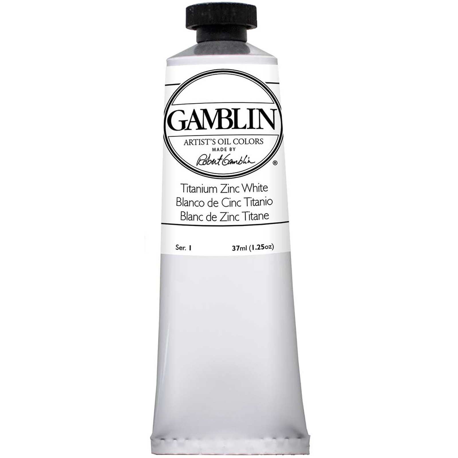 Gamblin Artist Grade Oil Colors, 37ml Studio Tubes, Titanium Zinc White