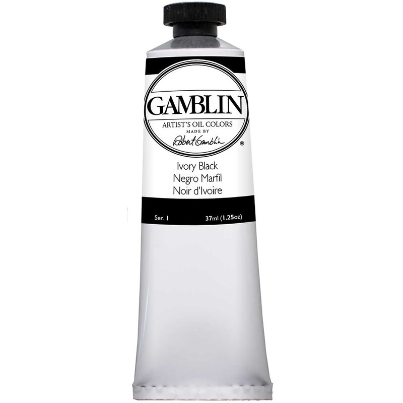 Gamblin Artist Grade Oil Colors, 37ml Studio Tubes, Ivory Black