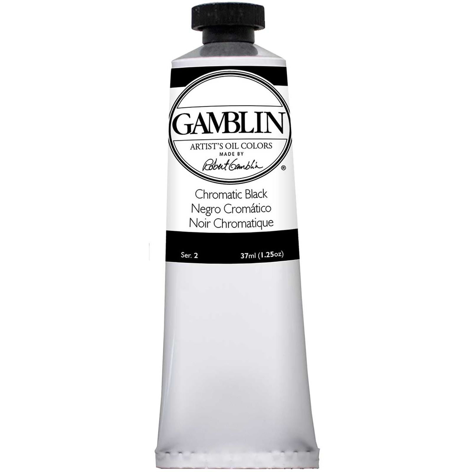 Gamblin Artist Grade Oil Colors, 37ml Studio Tubes, Chromatic Black