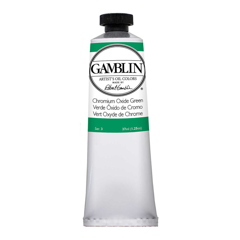 Gamblin Artist Grade Oil Colors, 37ml Studio Tubes, Chromium Oxide Green