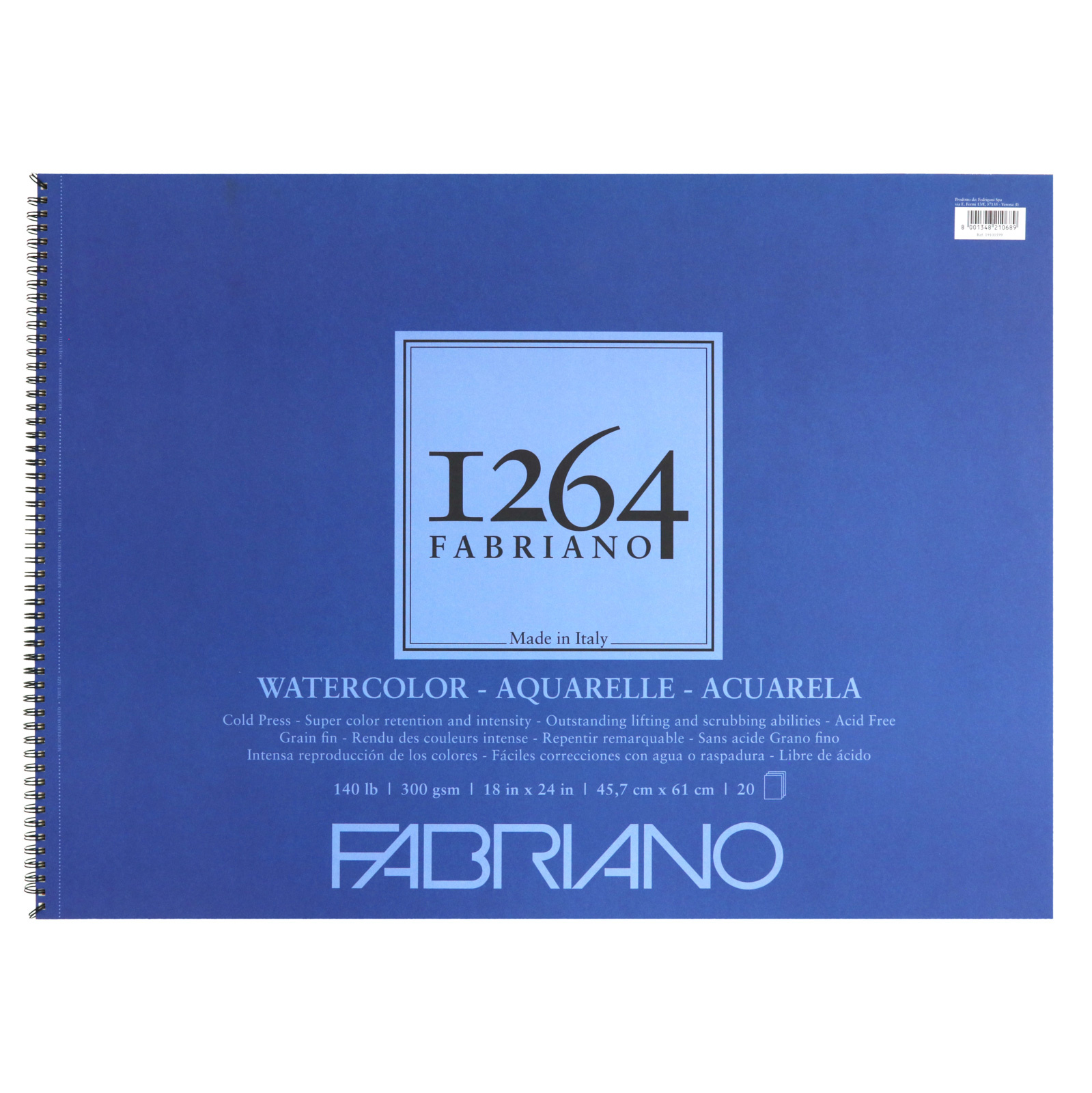 Fabriano 1264 Watercolor Pads, Spiral-Bound, 18" x 24"