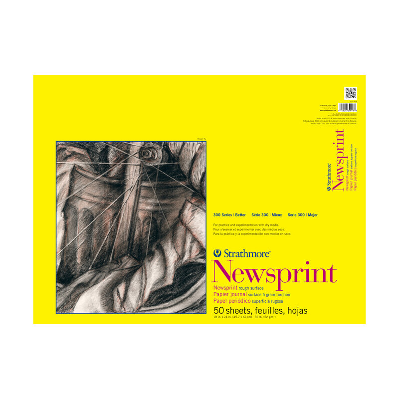 Strathmore Newsprint Paper Pads 300 Series, Rough, 18" x 24