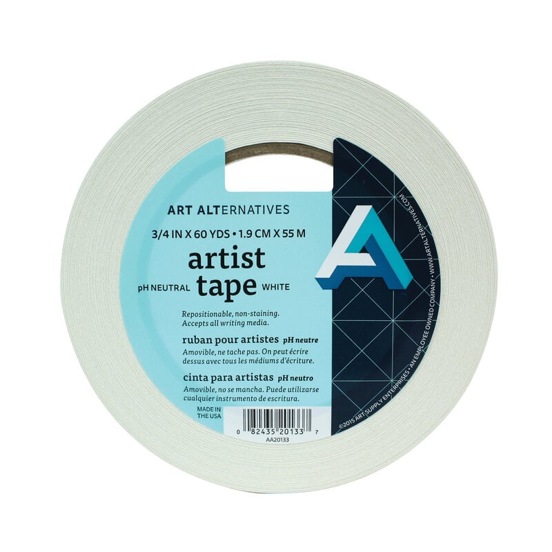 Art Alternatives Artist Tape, White, 3/4in, 60 Yards