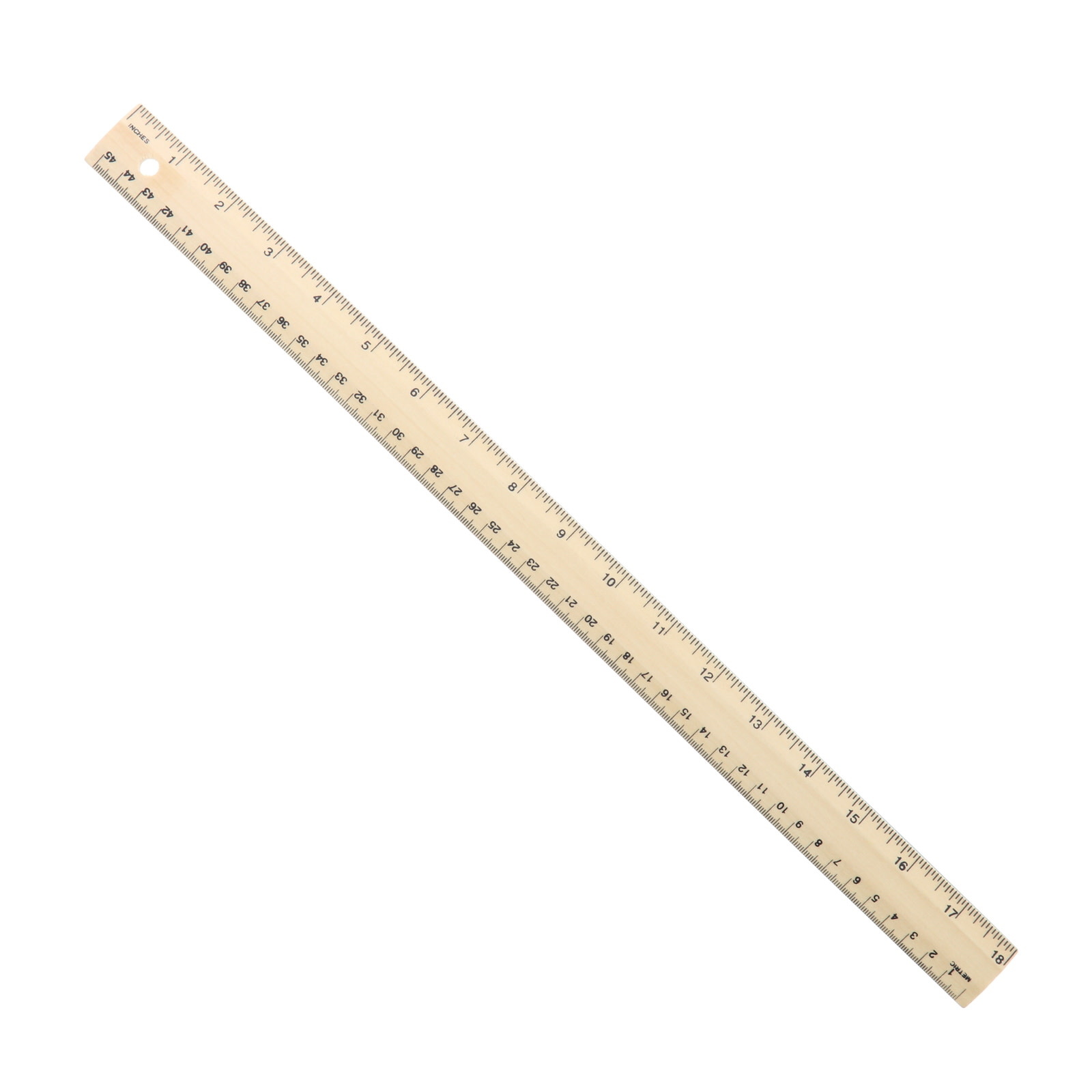 Art Alternatives Wooden Ruler, Aluminum Edge, 18in