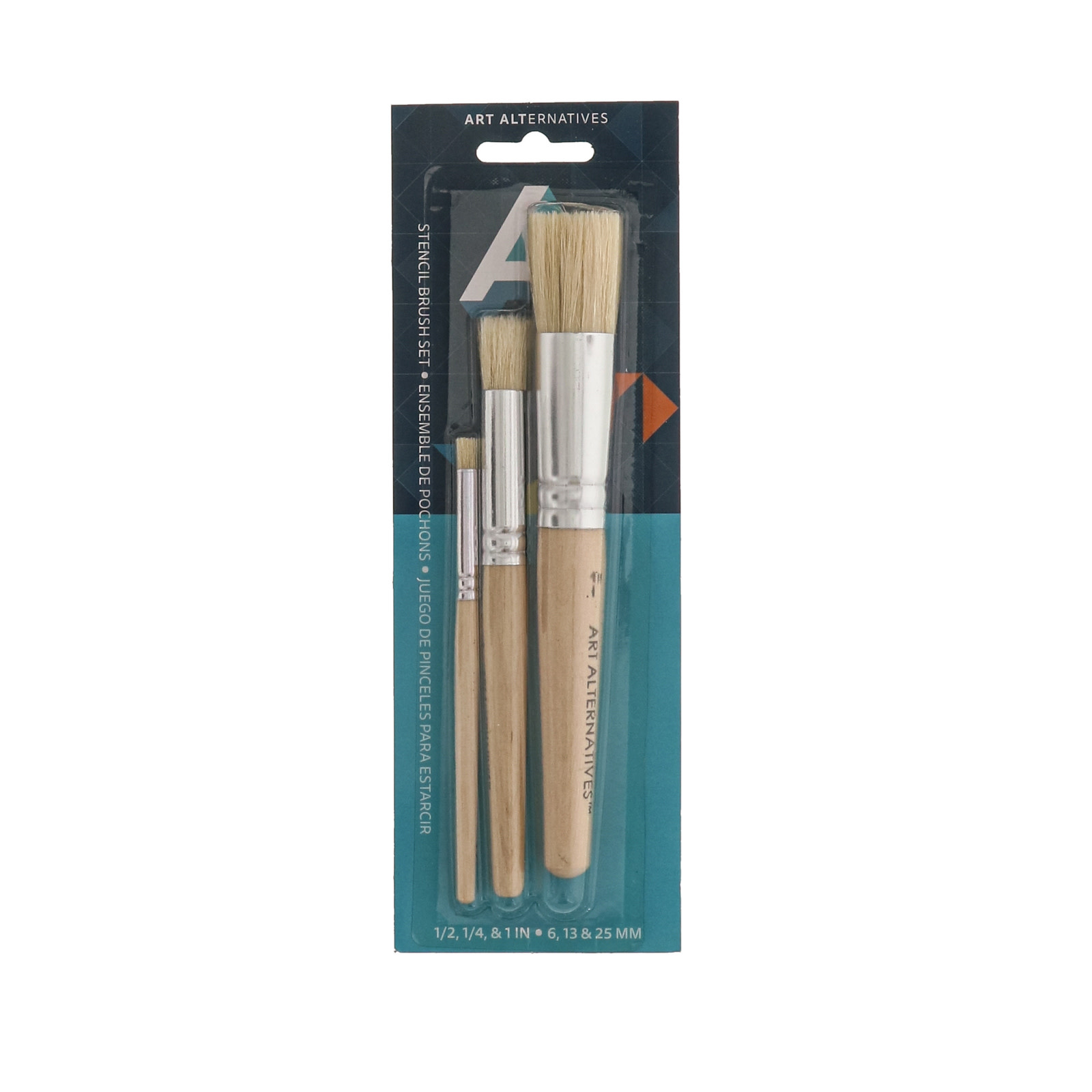 Art Alternatives Stencil Brush, Set of 3, 1/4in, 1/2in, and 1in.