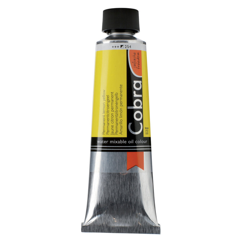 Royal Talens Cobra Water Mixable Oil Colour 150ML Permanent Lemon Yellow