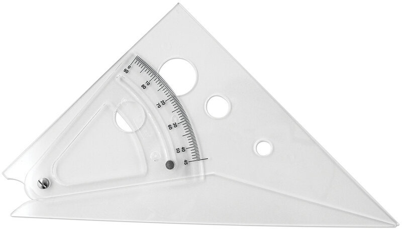 C-Thru Adjustable Triangle, 10" -Increments of 1/2 from 0 to 90