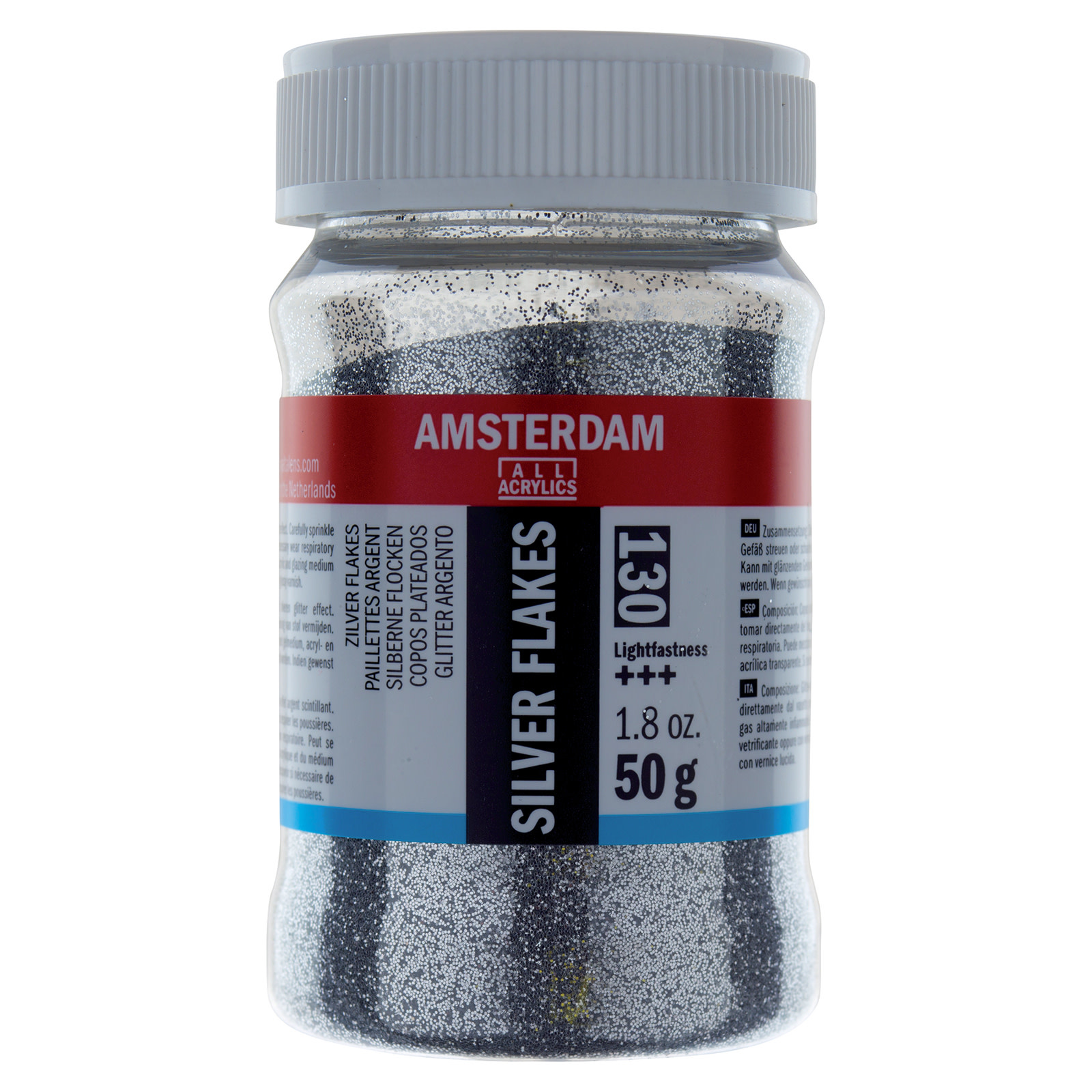 Amsterdam Silver Glitter Flakes 50G