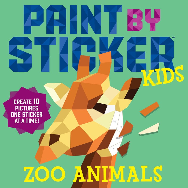 Workman Publishing Paint by Sticker Kids Books - Zoo Animals