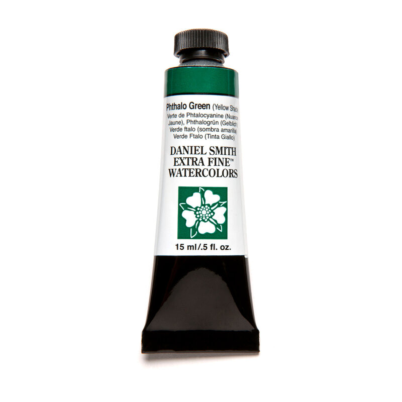 Daniel Smith Extra-Fine Watercolors, 15ml Tubes, Pthalo Green (YS)