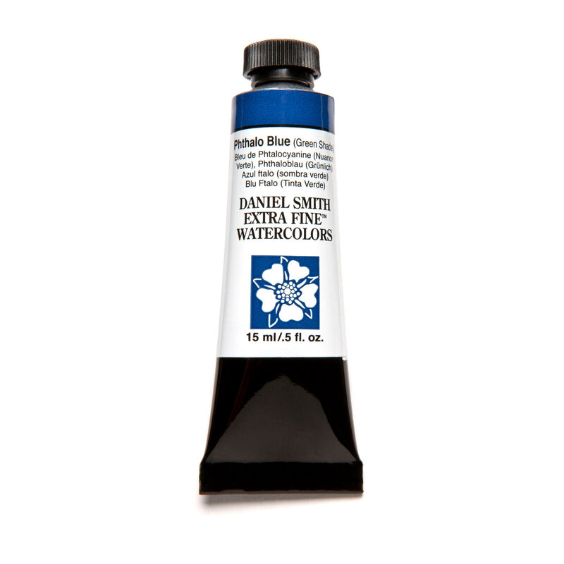 Daniel Smith Extra-Fine Watercolors, 15ml Tubes, Pthalo Blue (GS)