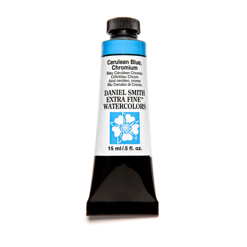 Daniel Smith Extra-Fine Watercolors, 15ml Tubes, Cerulean Blue, Chromium