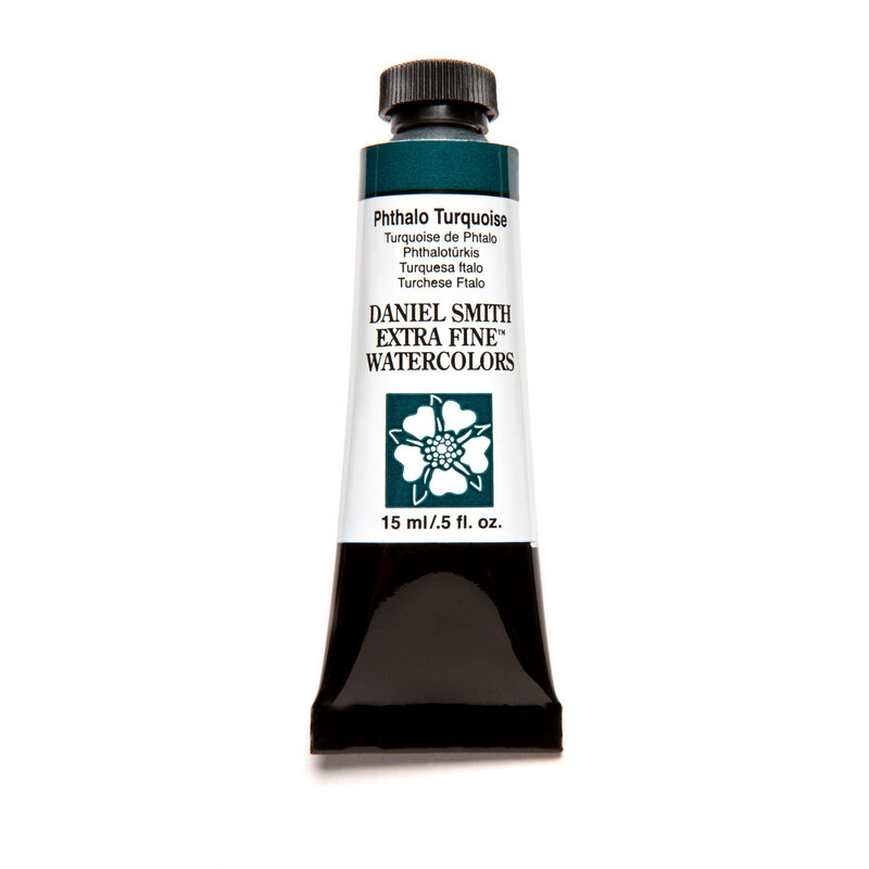 Daniel Smith Extra-Fine Watercolors, 15ml Tubes, Pthalo Turquoise