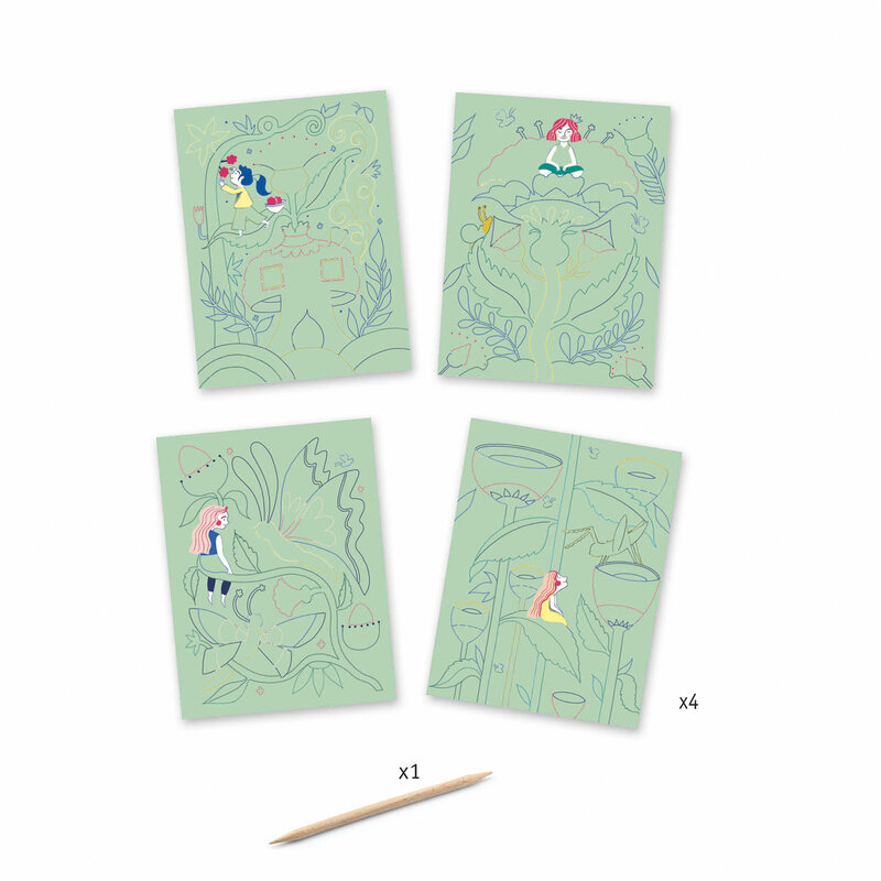 DJECO Fantasy Garden Scratch Art Kit