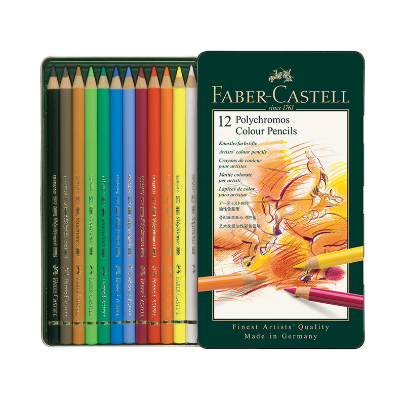 Faber-Castell Polychromos Artist Colored 12 Pencil Set
