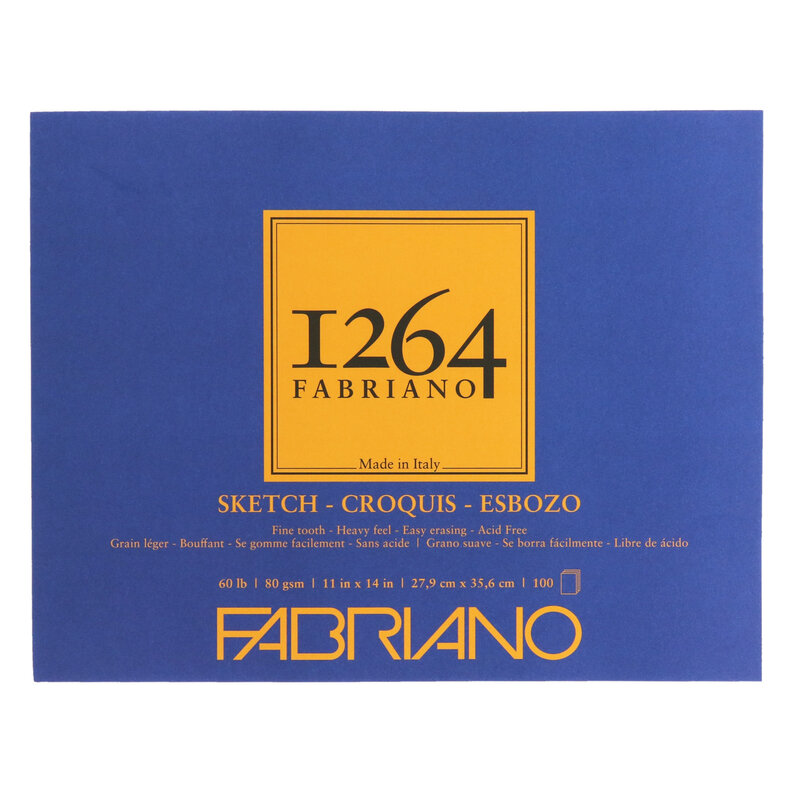 Fabriano 1264 Sketch Pads, Glue-Bound, 11" x 14