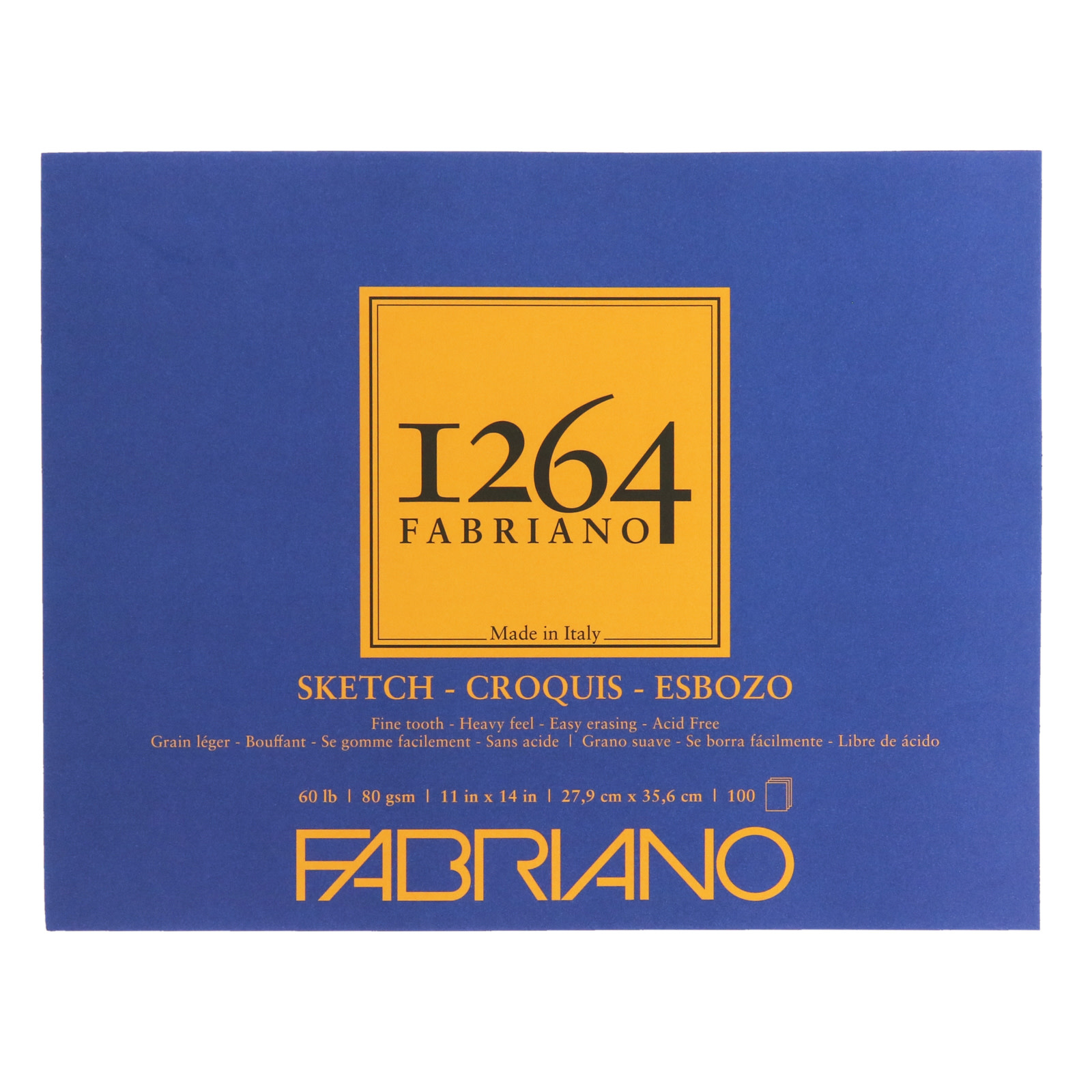 Fabriano 1264 Sketch Pads, Glue-Bound, 11" x 14