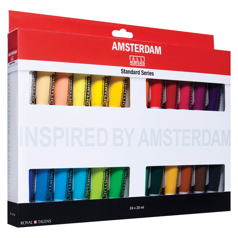 Amsterdam Standard Series Acrylic Paint Sets, 24-Color Set - 20ml
