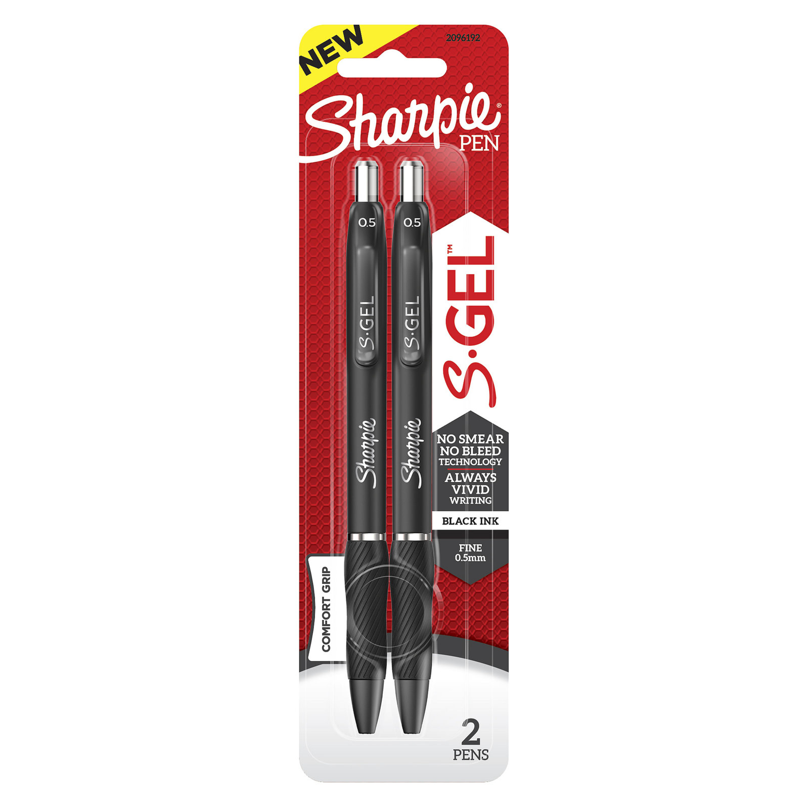 Sharpie Sharpie S-Gel Pens, .5mm - Black, 2/Pkg.