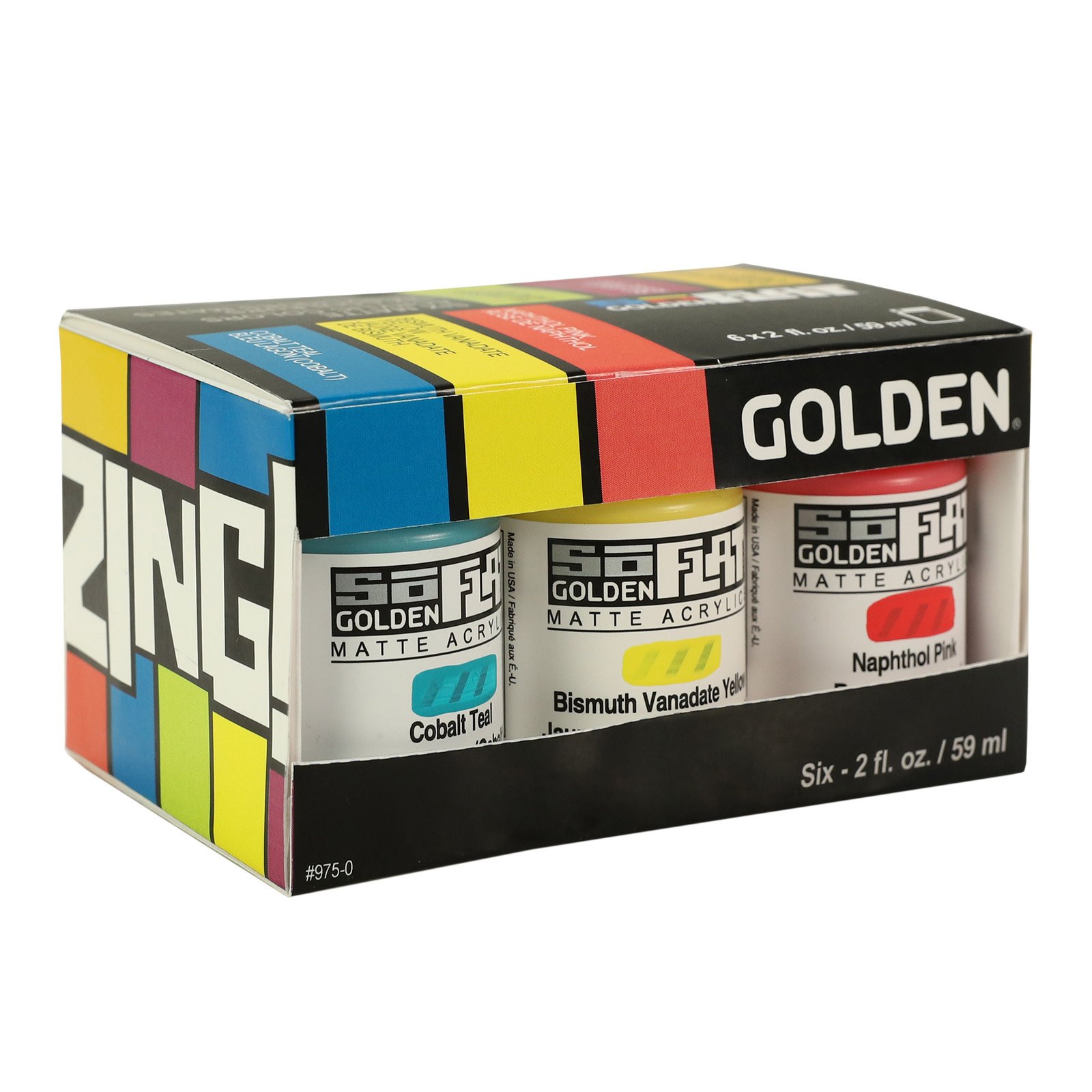 Golden SoFlat Matte Acrylic Sets, Zing 6-Color Set