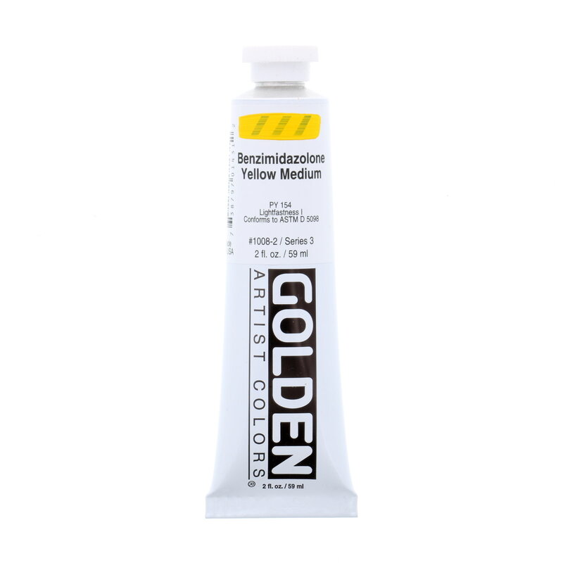 Golden Heavy Body Acrylics, 2 oz. Tubes, Benzimidazolone Yellow Medium