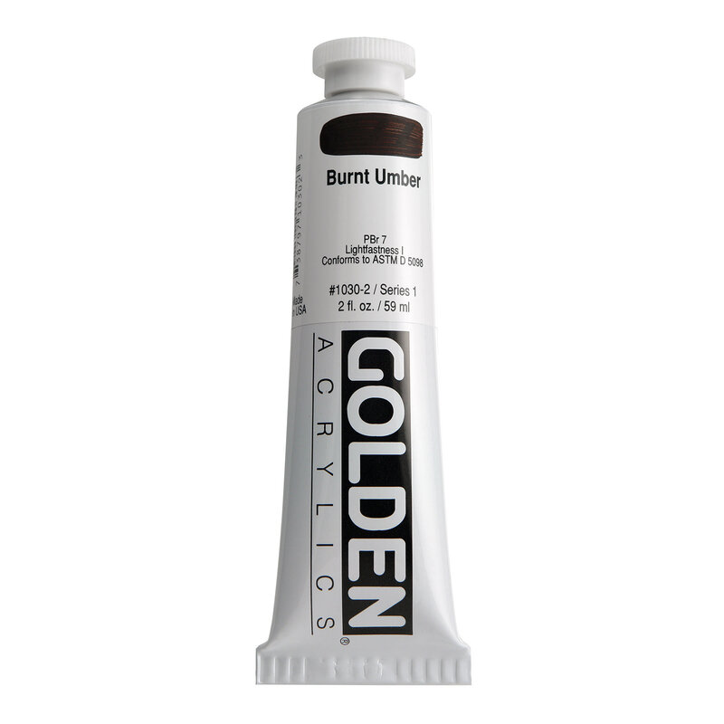 Golden Heavy Body Acrylics, 2 oz. Tubes, Burnt Umber