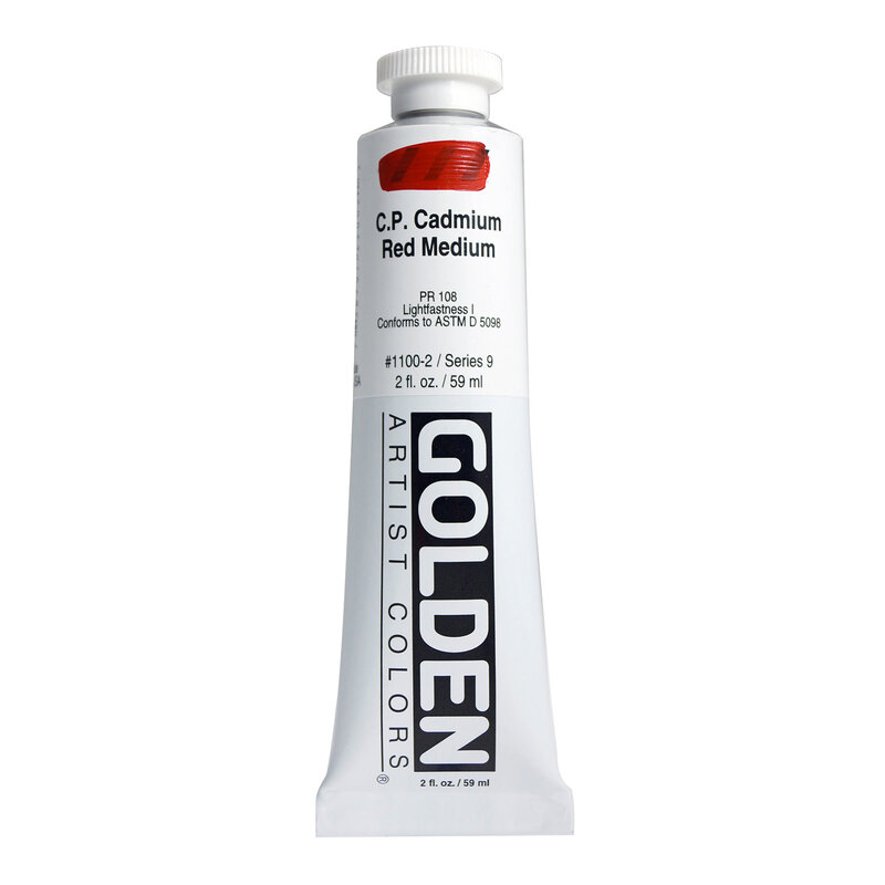 Golden Heavy Body Acrylics, 2 oz. Tubes, Cadmium Red Medium