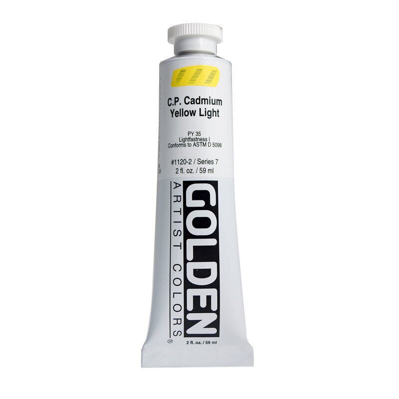 Golden Heavy Body Acrylics, 2 oz. Tubes, Cadmium Yellow Light