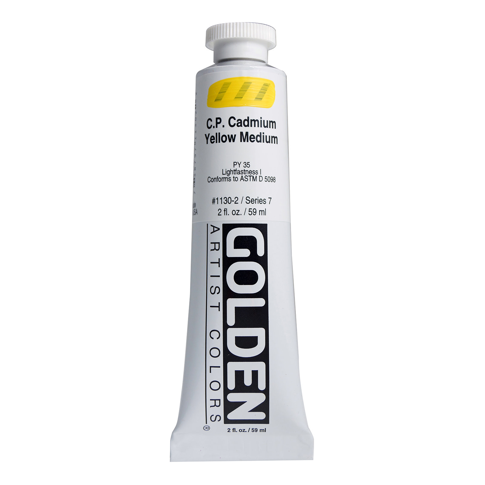 Golden Heavy Body Acrylics, 2 oz. Tubes, Cadmium Yellow Medium