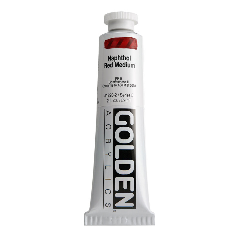 Golden Heavy Body Acrylics, 2 oz. Tubes, Naphthol Red Medium