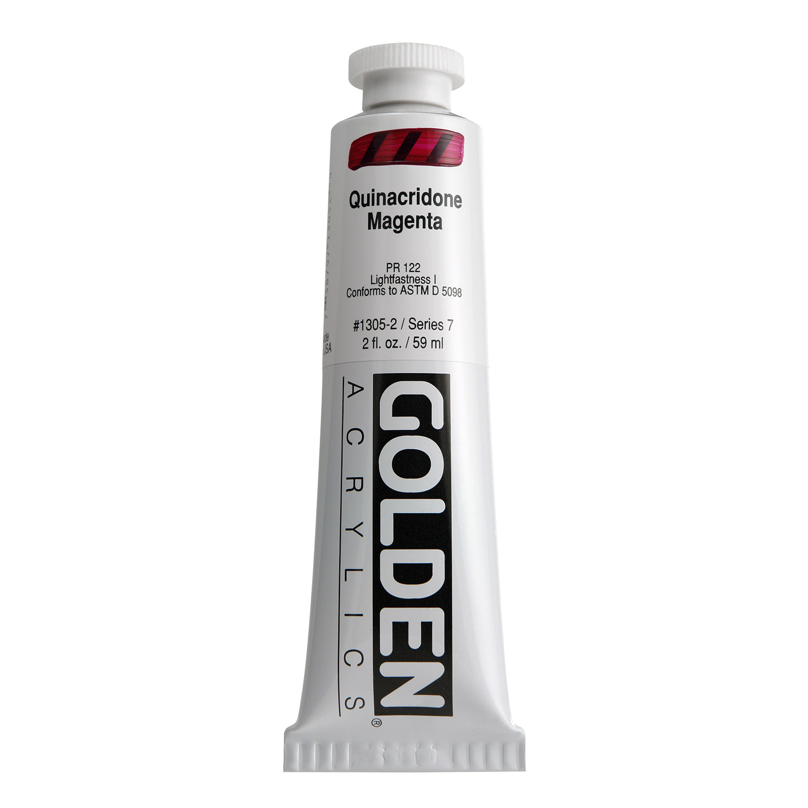 Golden Heavy Body Acrylics, 2 oz. Tubes, Quinacridone Magenta