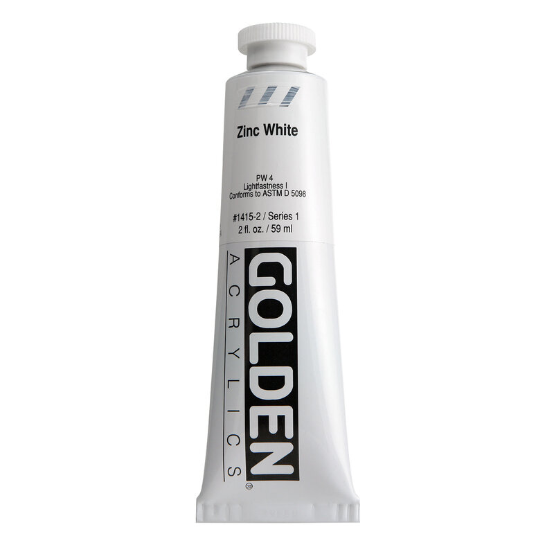 Golden Heavy Body Acrylics, 2 oz. Tubes, Zinc White