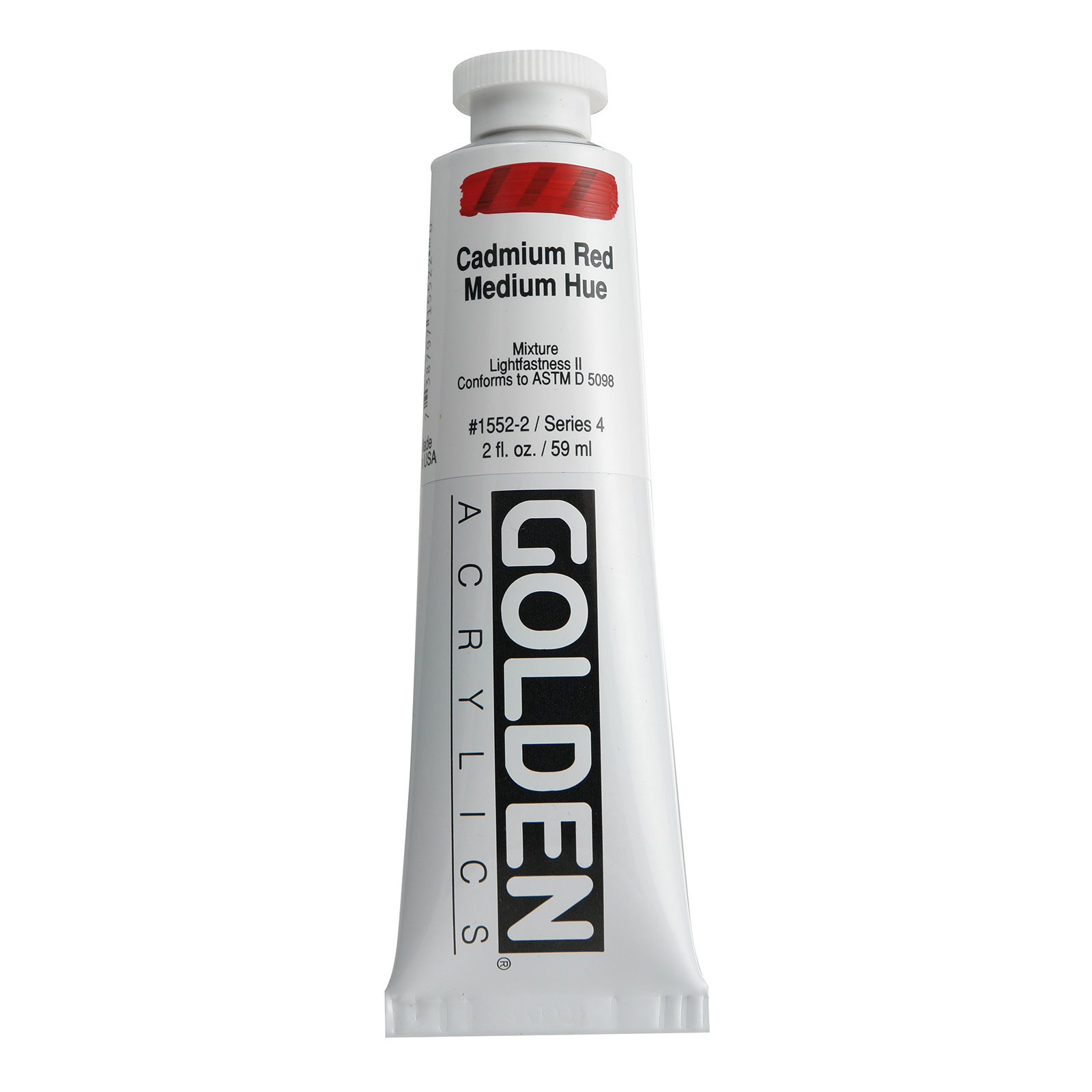 Golden Heavy Body Acrylics, 2 oz. Tubes, Cadmium Red Medium Hue
