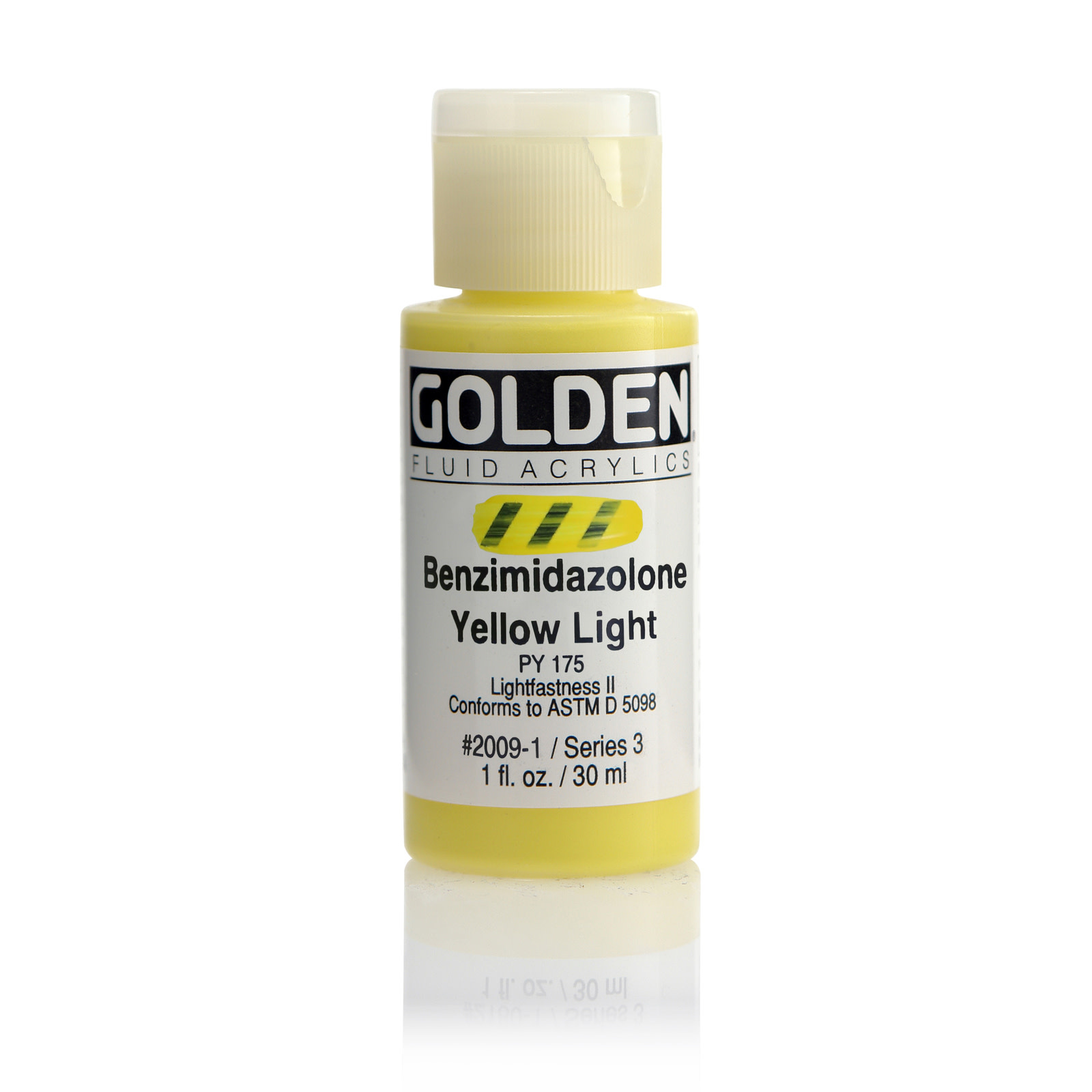 Golden Fluid Acrylics, 1 oz. Bottles, Benzimidazolone Yellow Light