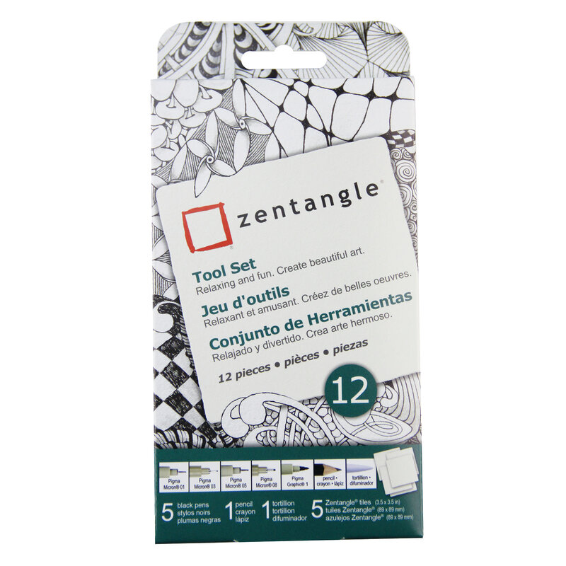 Sakura Zentangle Sets, 12-Piece Tile Set