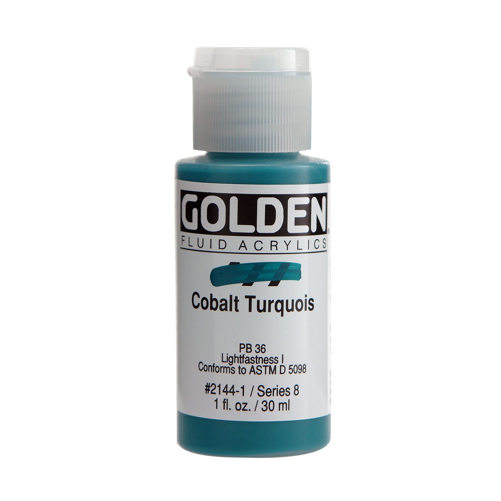 Golden Fluid Acrylics, 1 oz. Bottles, Cobalt Turquoise