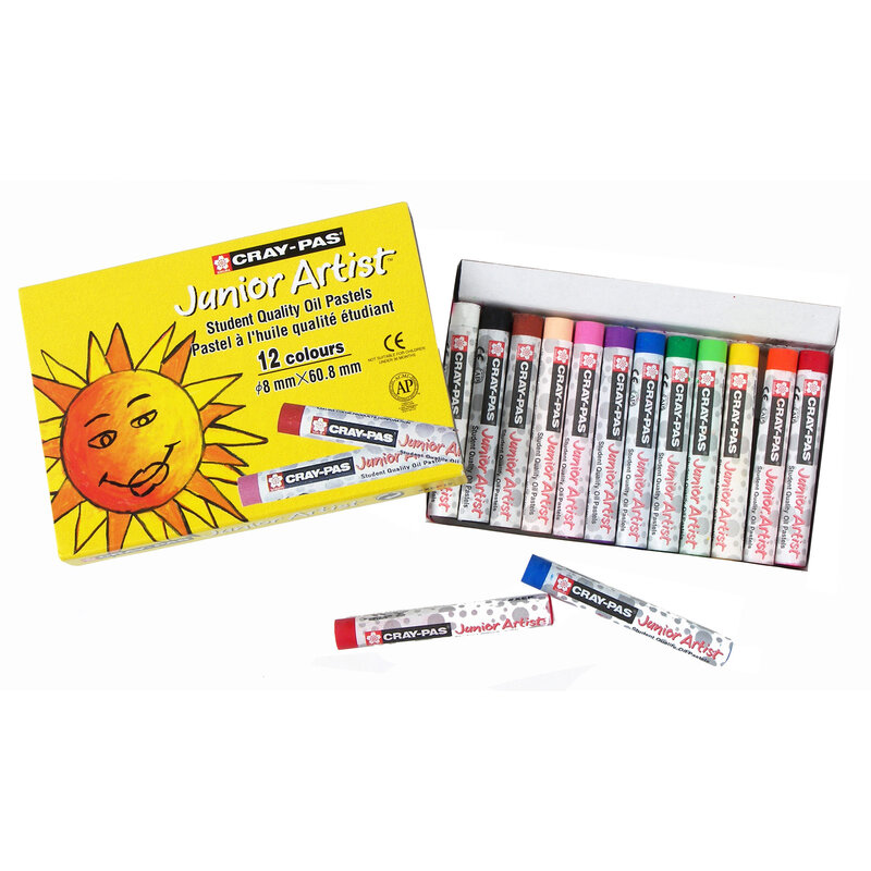 Sakura Cray-Pas Junior Artist Oil Pastels, 12-Color Set