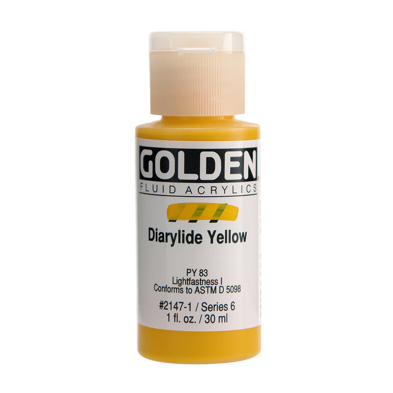Golden Fluid Acrylics, 1 oz. Bottles, Diarylide Yellow